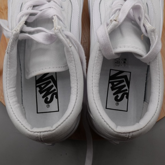 Vans Shoes Women 6.5 White Old Skool Stacked Platform Sneakers Skate Road Flaw - Picture 9 of 11